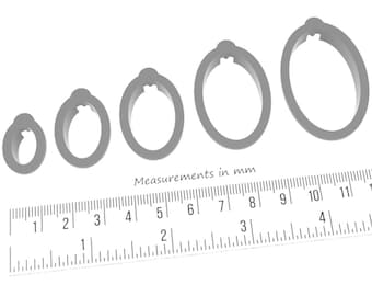 Oval Pendant Cutter w Bail (set of 5)