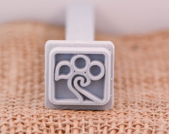 Custom Stamp 13mm | 1/2 inch   For PMC, Art Clay, Metal Clays and Pottery Clays.