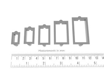 Rectangle Pendant Cutter w 2 sided Bail (set of 5)