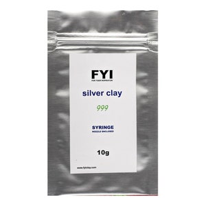 PMC 5g Pack Precious Metal Clay Square Sheet Fine Silver Clay 6x6cm, with  for Making Jewelry & Accessories