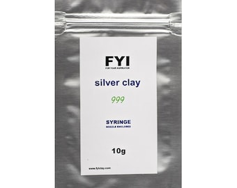 10g of premium fine silver clay .999 slip/paste syringe.