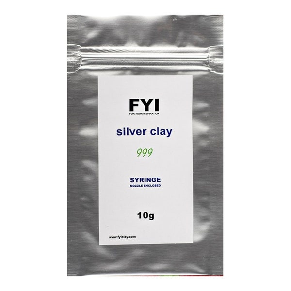 10g of premium fine silver clay .999 slip/paste syringe.