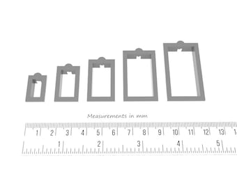 Rectangle Pendant Cutter w Bail (set of 5)