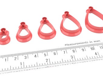 Teardrop Pendant Cutter With Bail (set of 5)