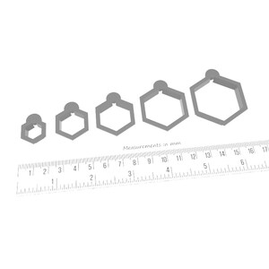Hexagon Pendant Cutter w Bail (set of 5)
