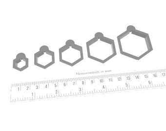 Hexagon Pendant Cutter w Bail (set of 5)