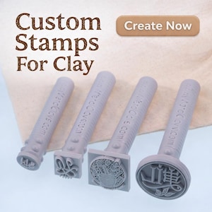 Niestandardowe stemple gliniane, logo i grafika, ceramika, PMC, glina polimerowa