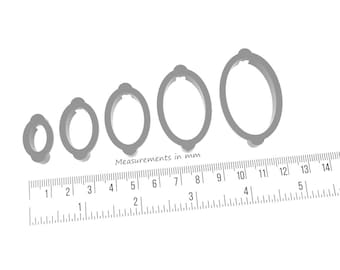 Oval Pendant Cutter w 2 Sided Bail (set of 5)