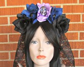 Flower Crown, Floral Headpiece, Rose Skull Headband, Floral Crown, Flower Crown Headband, Flower Headband, Day of the Dead, Halloween, Goth