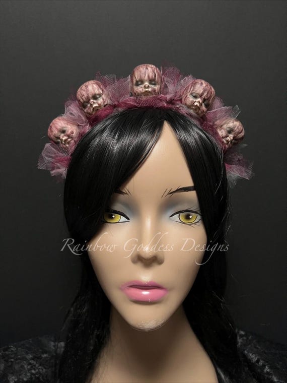 Creepy Bloody Baby Doll Headpiece, Baby Doll Crown, Halloween Headband, Haunted Doll Costume, Halloween Headpiece, Gothic Horror Cosplay