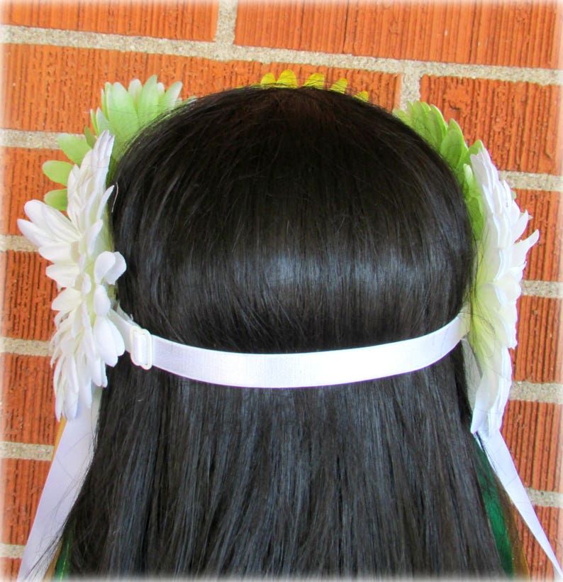 Yellow Green and White Flower Crown Floral Crown Flower Etsy
