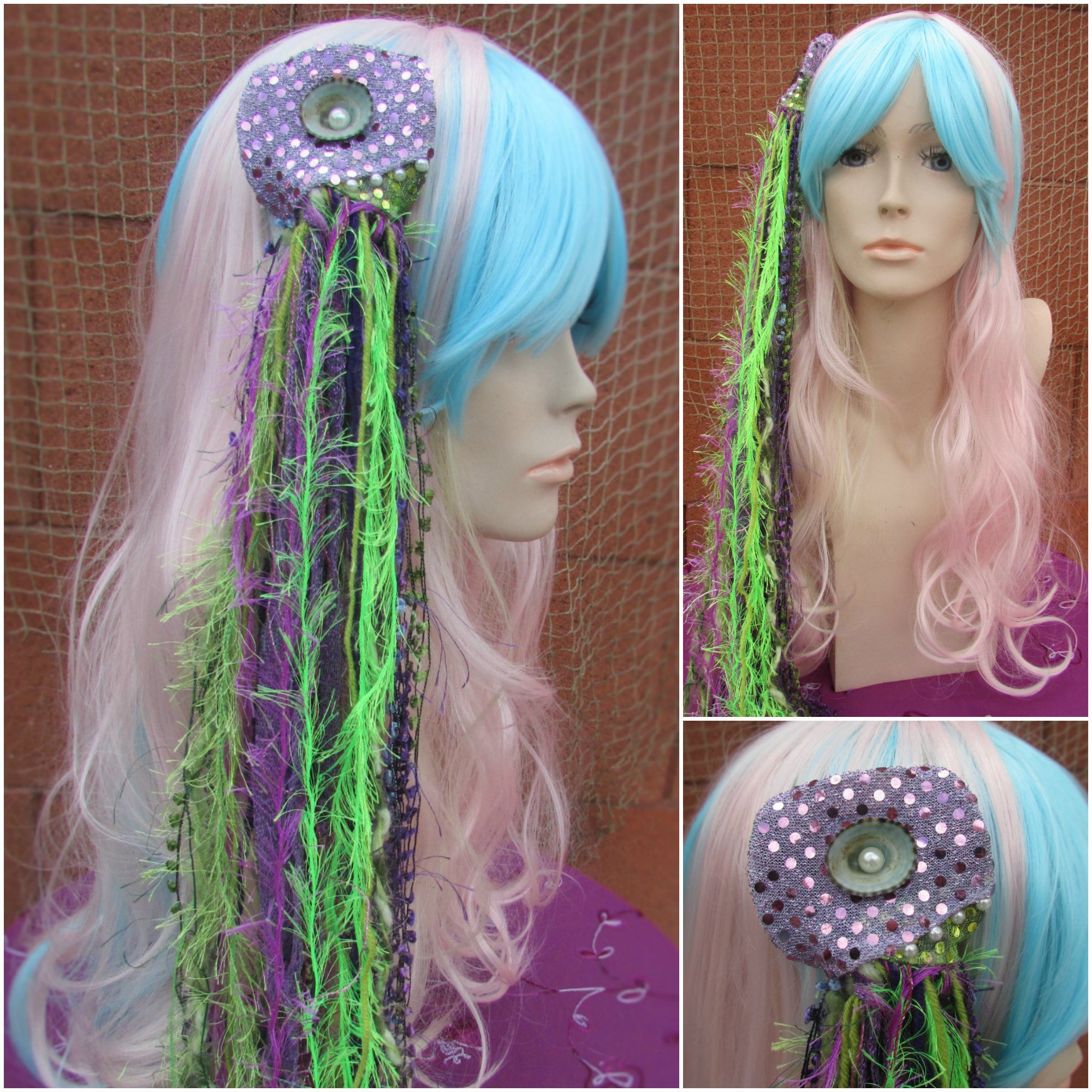 Mermaid Hair Clips, Mermaid Hair, Mermaid Costume, Shell Clips, Mermaid