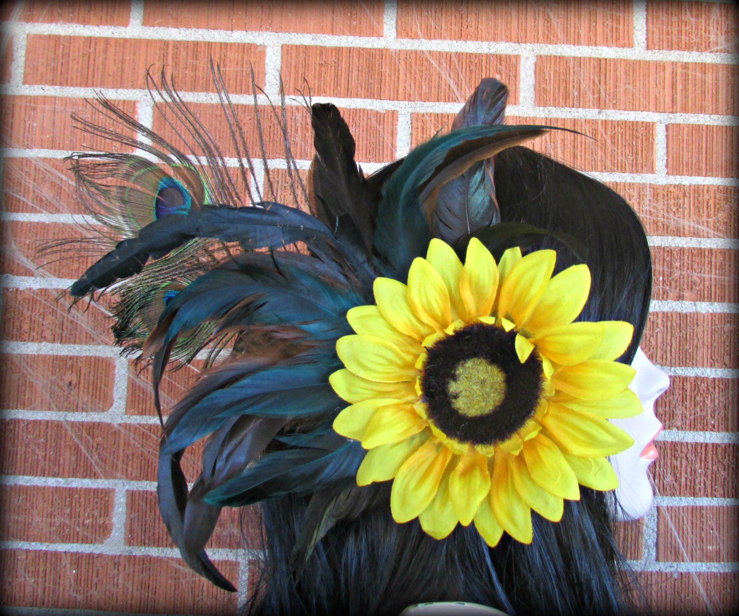 Sunflower Hair Clip Peacock Hair Clip Feather Hair Clip Flower