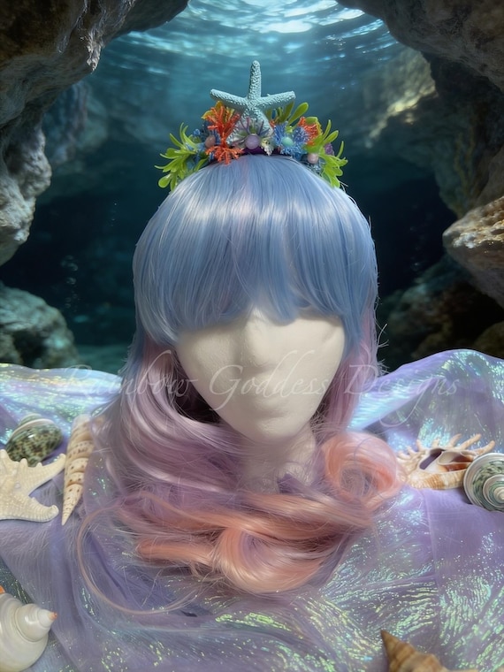 Colorful Kids Mermaid Headband, Small Seashell Crown, Mermaid Tiara for Girls, Beach Costume Accessory