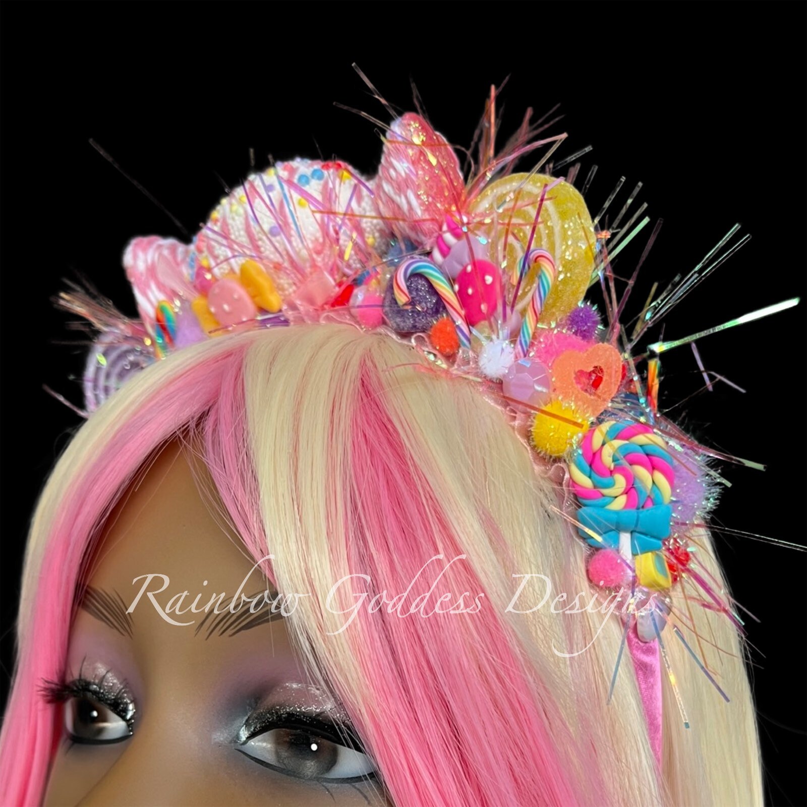 Candy Headband Treat Headband or Clip Candyland Bow Rainbow With Candy,  Treats and Tulle Bow for Candy Fairy Costume or Candyland Birthday -   Norway