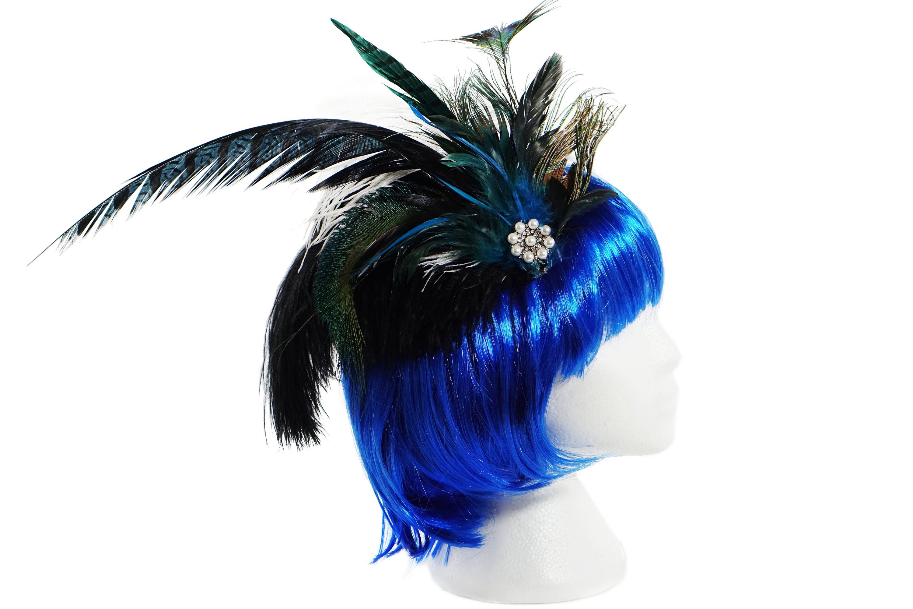 Peacock Feather Hair Clip Peacock Feather Fascinator Peacock