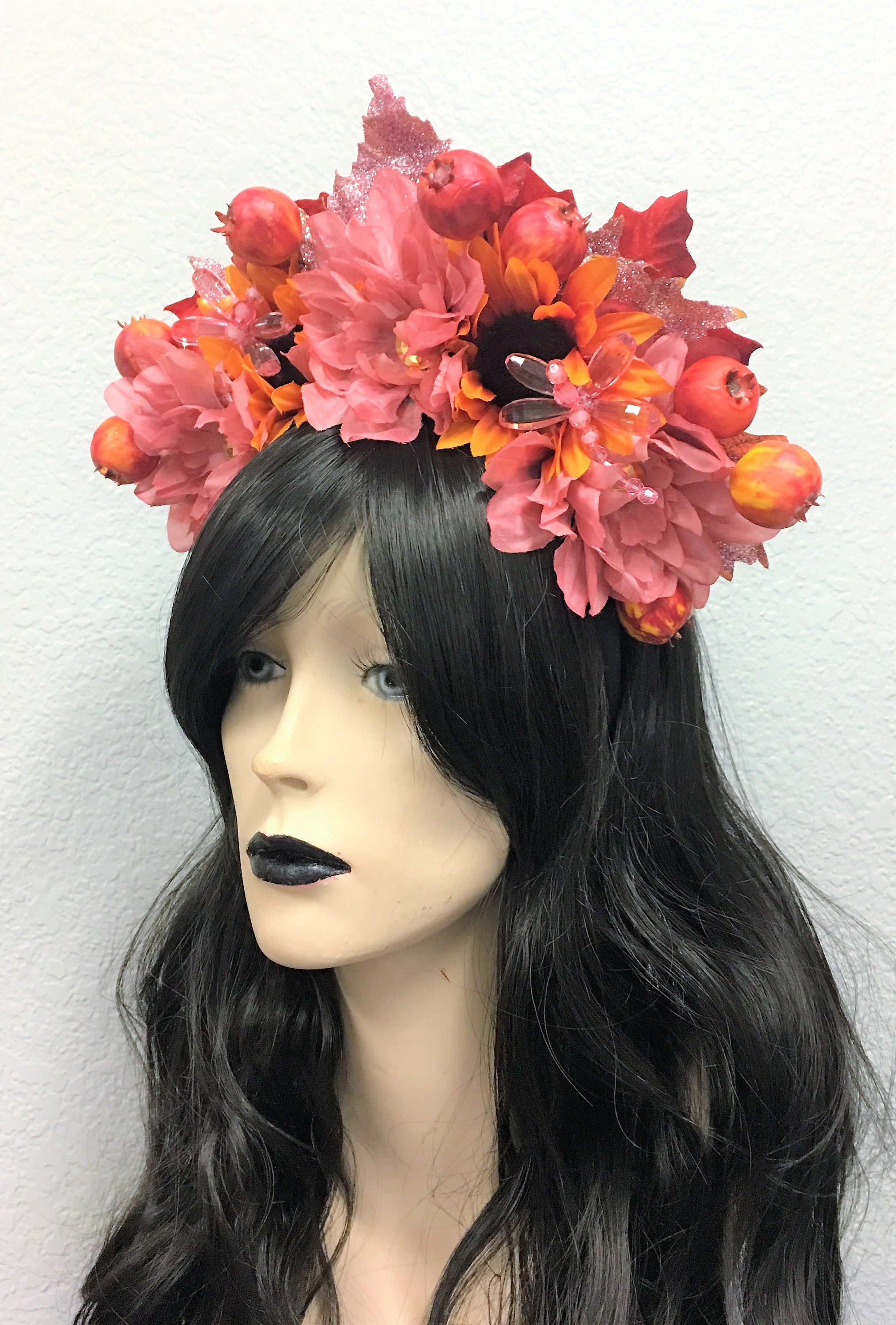 Fall Headdress, Flower Headdress, Flower Headband, Floral Crown, Fall ...