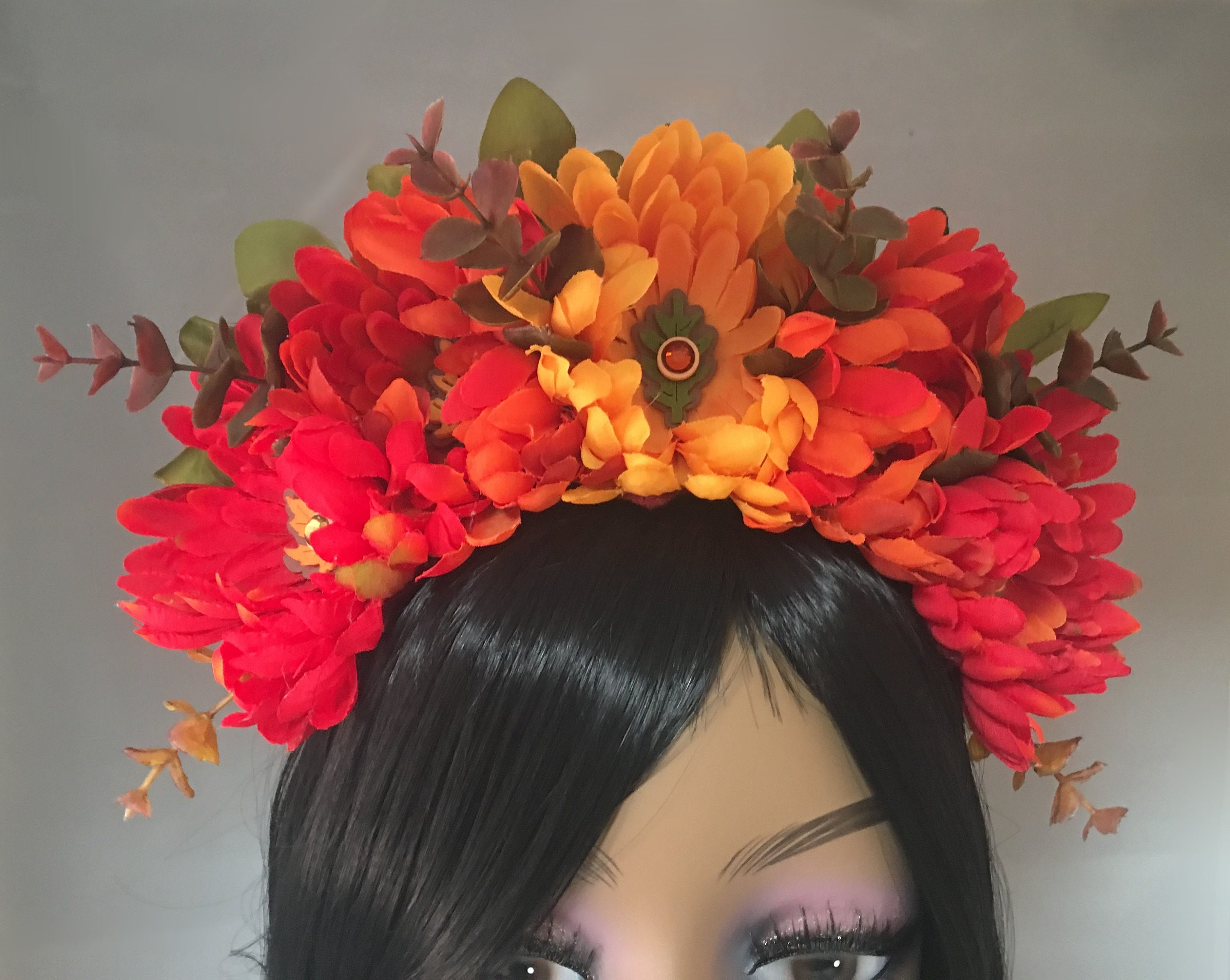 Fall Flower Crown, Floral Crown, Flower Headband, Floral Headdress ...