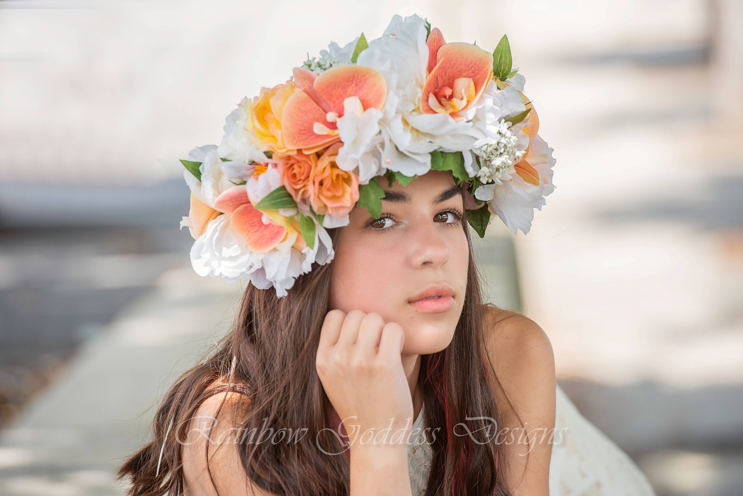 Orchid Flower Crown Floral Crown Tropical Crown Floral Headpiece