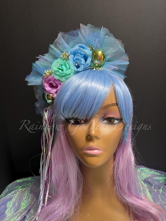 Floral Fairy Headband, Flower Crown Headpiece, Butterfly Hair Accessory, Princess Headband, Festival Flower Crown