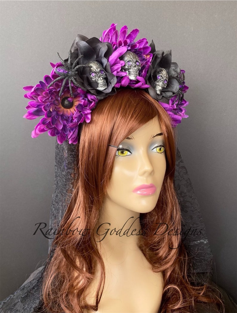 Rose Skull Crowns Day of the Dead Flower Crown Día de los Etsy