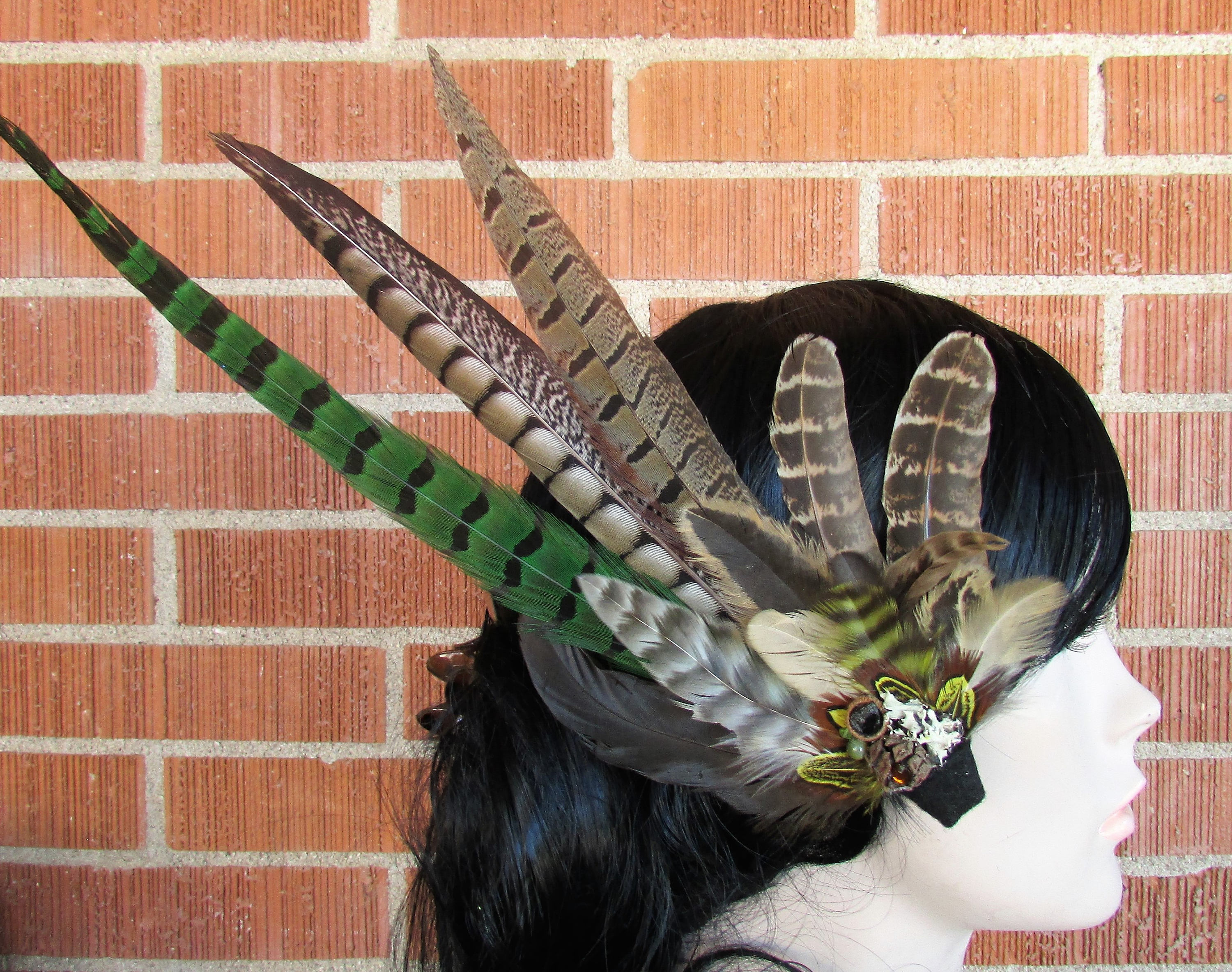 Long Feather Hair Clip Feather Headpiece Woodland Headpiece