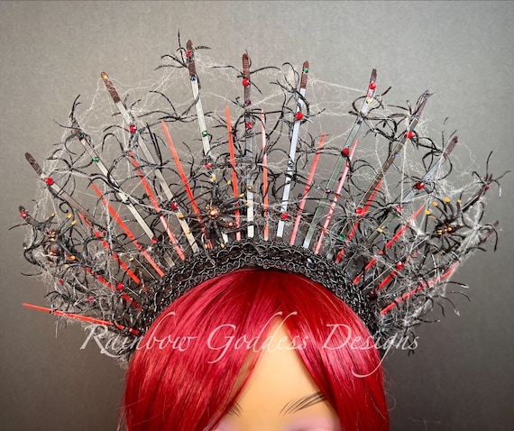 Gothic Spider Web Crown: Halloween Dark Goddess Headpiece
