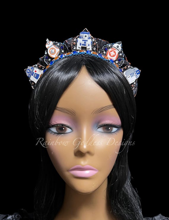 R2D2 & BB-8 Droid Crown, Star Wars Filigree Crown, Sci Fi Headband, Galactic Space Tiara, Fantasy Cosplay Headpiece, Star Wars Accessory