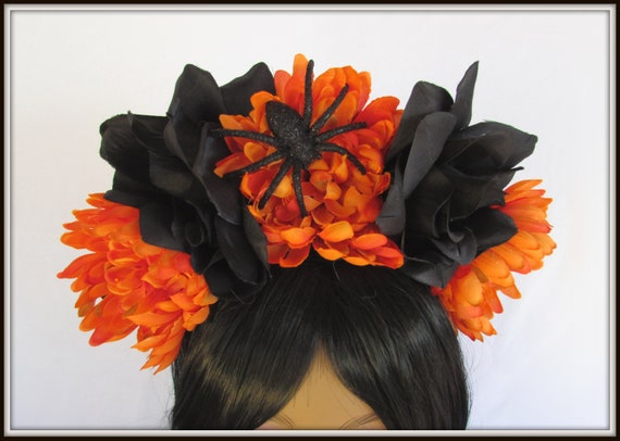 Day of the Dead Headpiece, Halloween Headband, Día de los Muertos Crown, Flower Crown, Flower Head Wreath, Floral Headpiece, Floral Crown