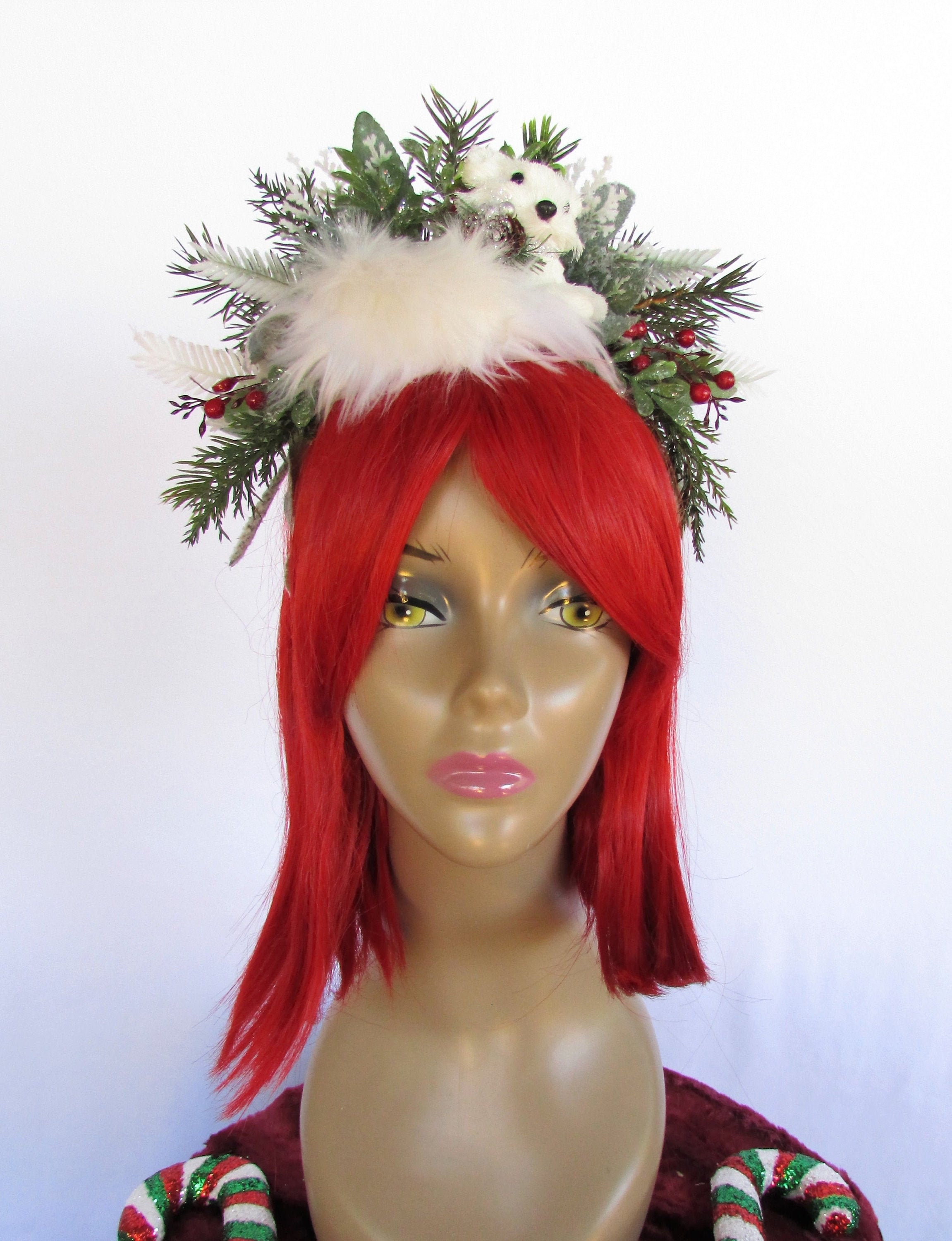 Christmas Fox Headband, Holiday Headband, Christmas Headband Adult