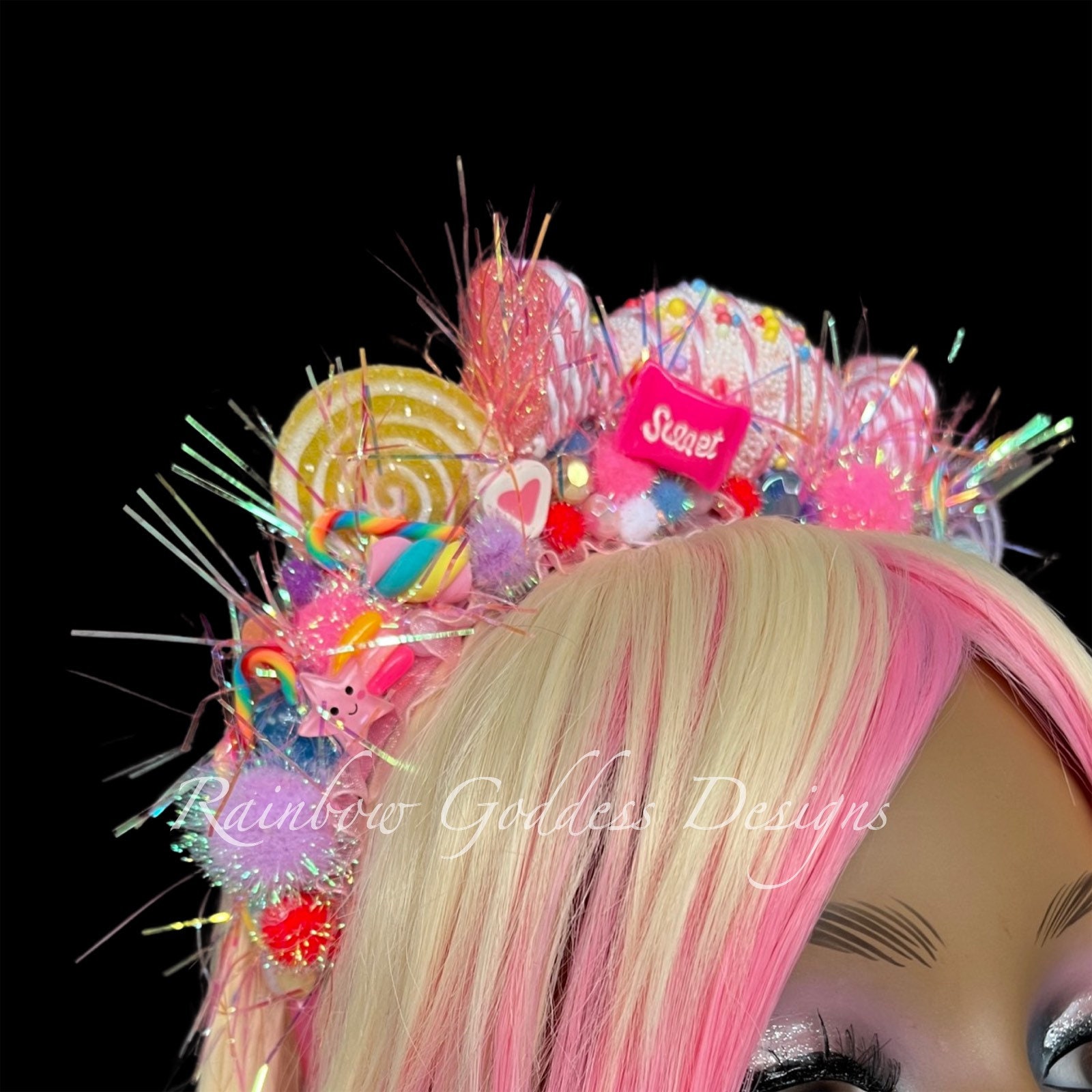 Rainbow Candyland Crown, Sweet Tooth Holiday Headpiece, Birthday Party Candy  Headband, Candy Costume Tiara, Holiday Photo Prop, Christmas