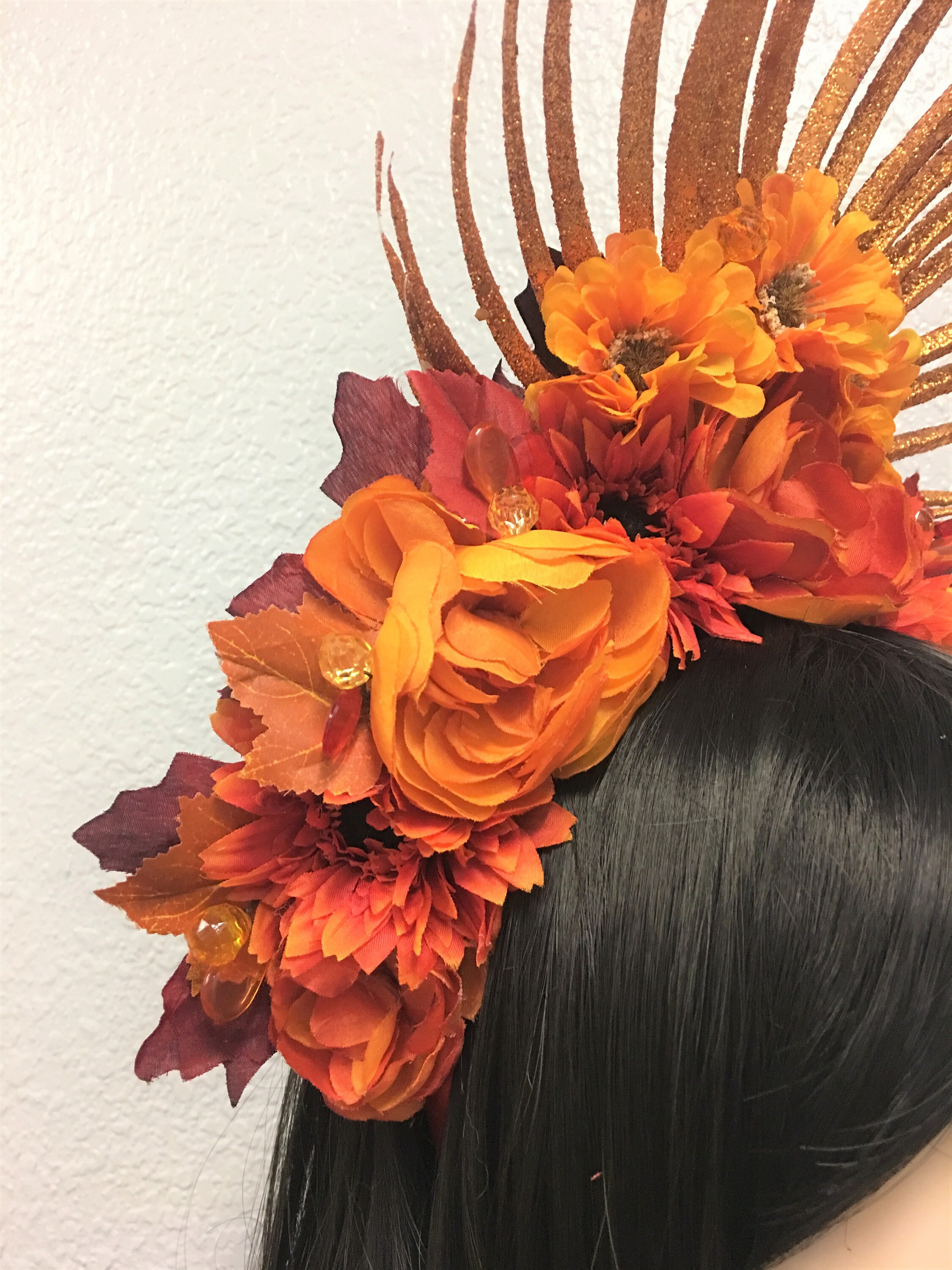 Fall Headdress, Flower Headdress, Flower Headband, Floral Crown, Fall