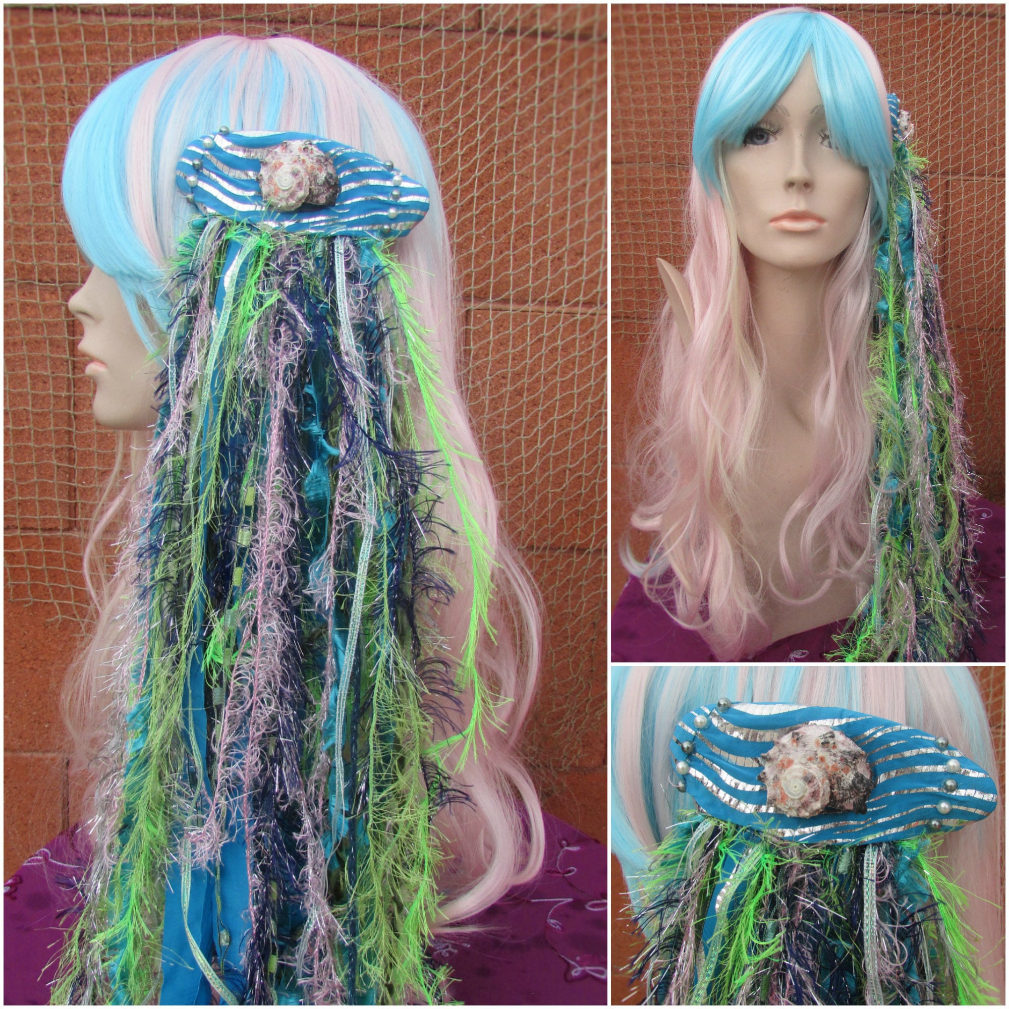Mermaid Hair Clips, Mermaid Hair, Mermaid Costume, Shell Clips, Mermaid