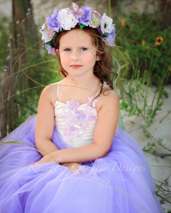 Purple Fairy Crown, Flower Crown, Floral Crown, Purple Headdress, Floral Headdress, Flower Headdress, Rose Crown, Fairy Costume, Wedding