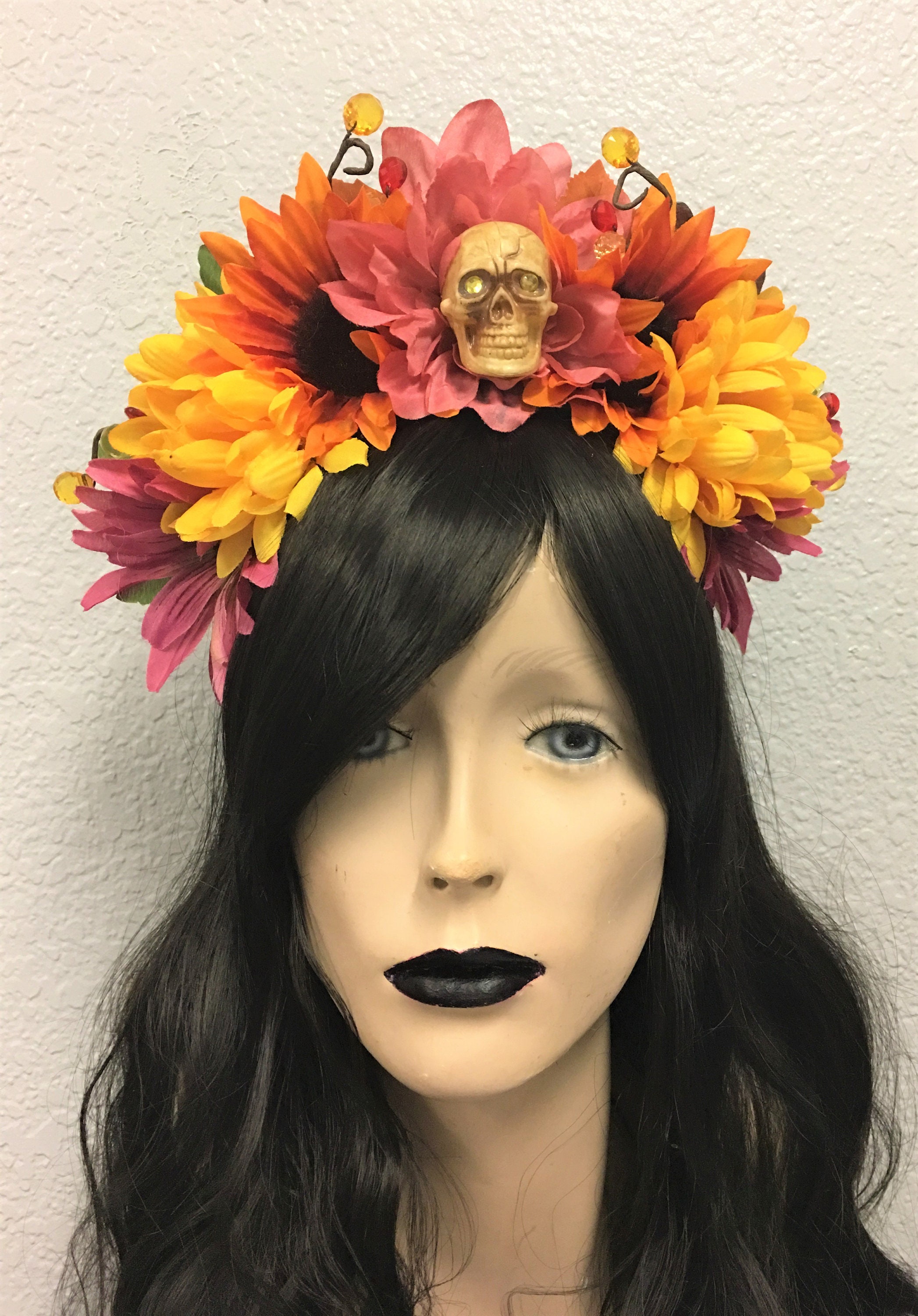 Fall Flower Crown, Day of the Dead Flower Crown, Día de los Muertos Headdress, Flower Headdress