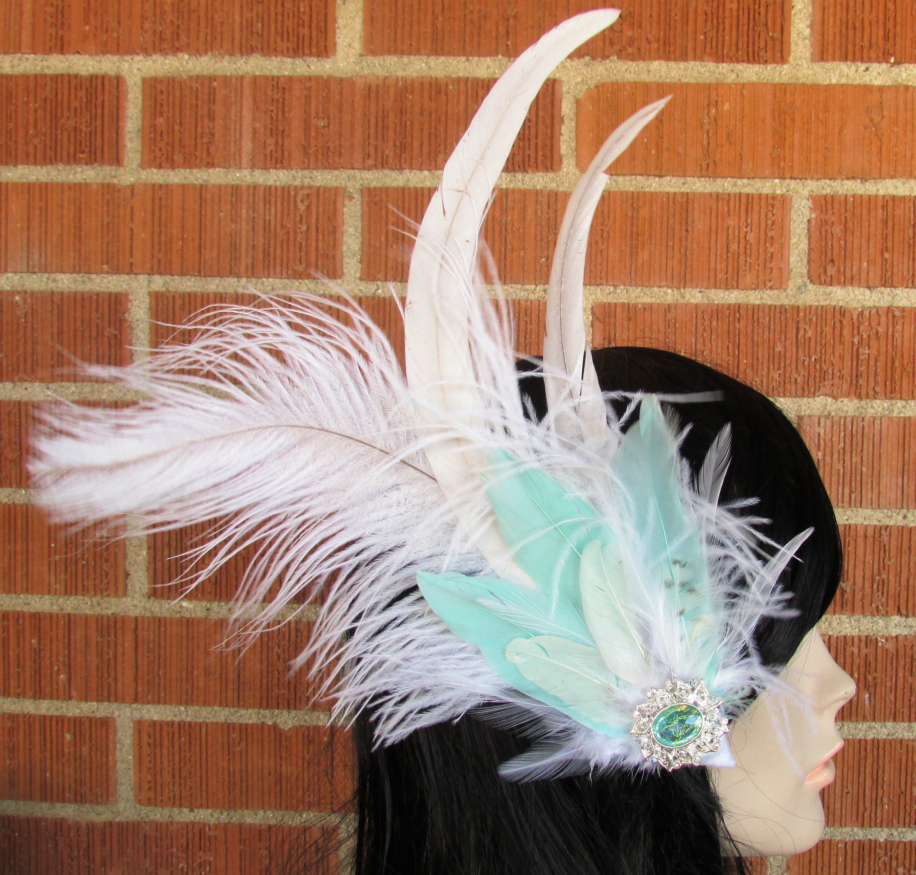 Feather Hair Clip Feather Headpiece Feather Fascinator Wedding