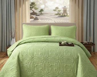 Quilt Cover Bedspread Set, 3D Coin Pattern Bedding, Soft Lightweight Quilt, Hypoallergenic Bed Cover, Machine Washable Modern Bedroom Decor