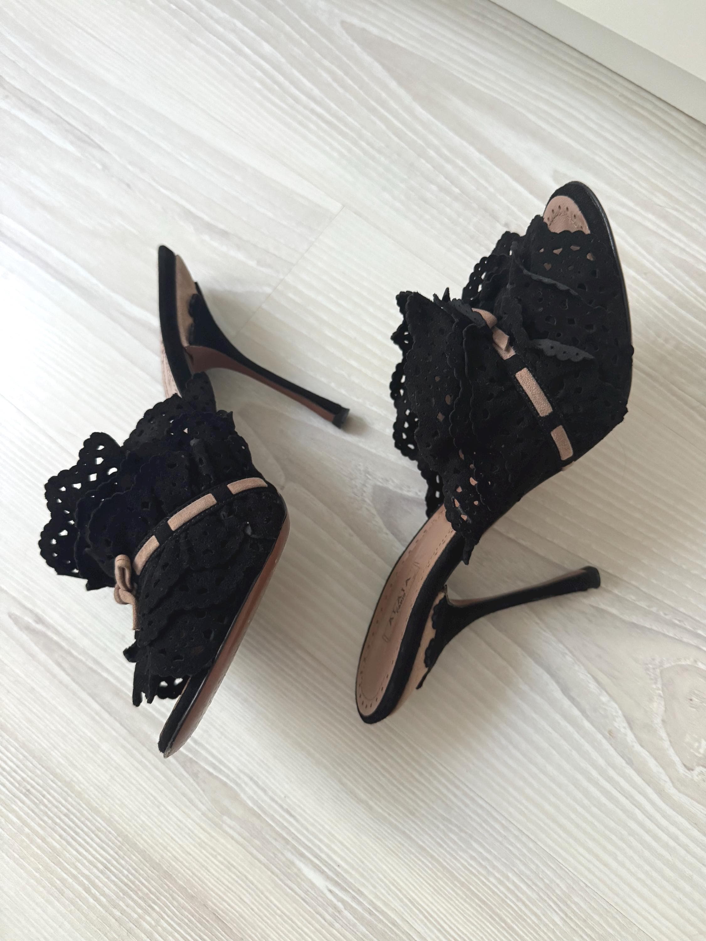 ヴィンテージ AZZEDINE ALAIA ミュール 38 アライア フリル サンダル