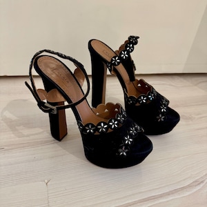 Alaia Lazer Cut Peep-toe Lace up Heels | Size 39 - Etsy