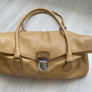 PRADA Vitello Daino Soft Mini Shoulder Bag Caramel 1284010