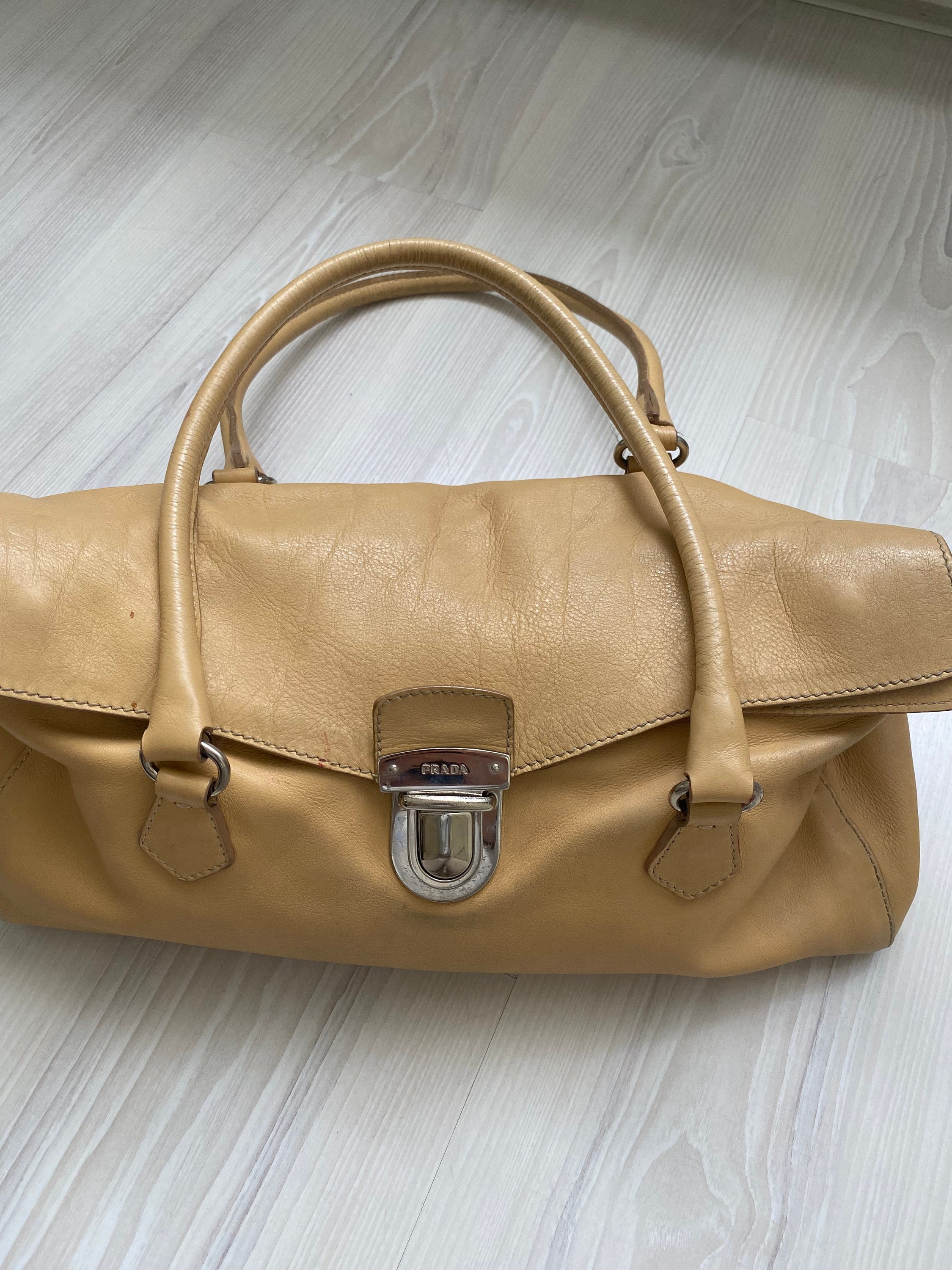 PRADA Vitello Daino Soft Mini Shoulder Bag Caramel 1268109