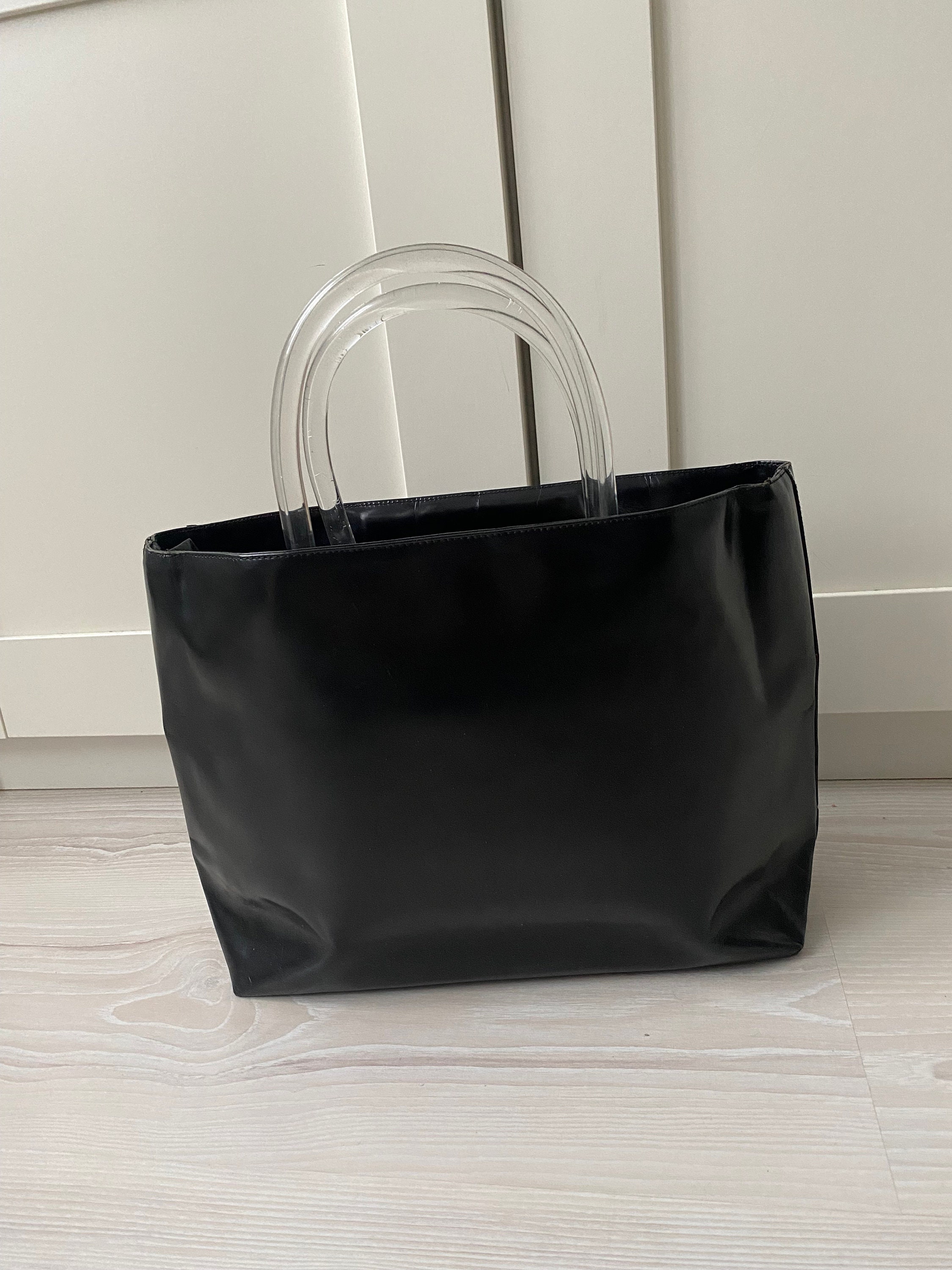 Vintage PRADA S/s 1998 Acrylic Lucite Handbag 98 Bag Purse Black  