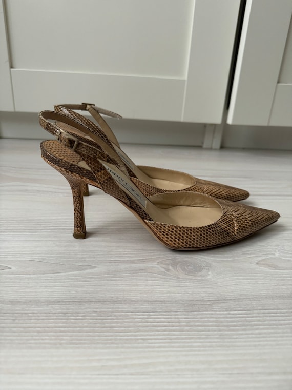 vintage JIMMY CHOO 37.5 slingback heels pointy sh… - image 3