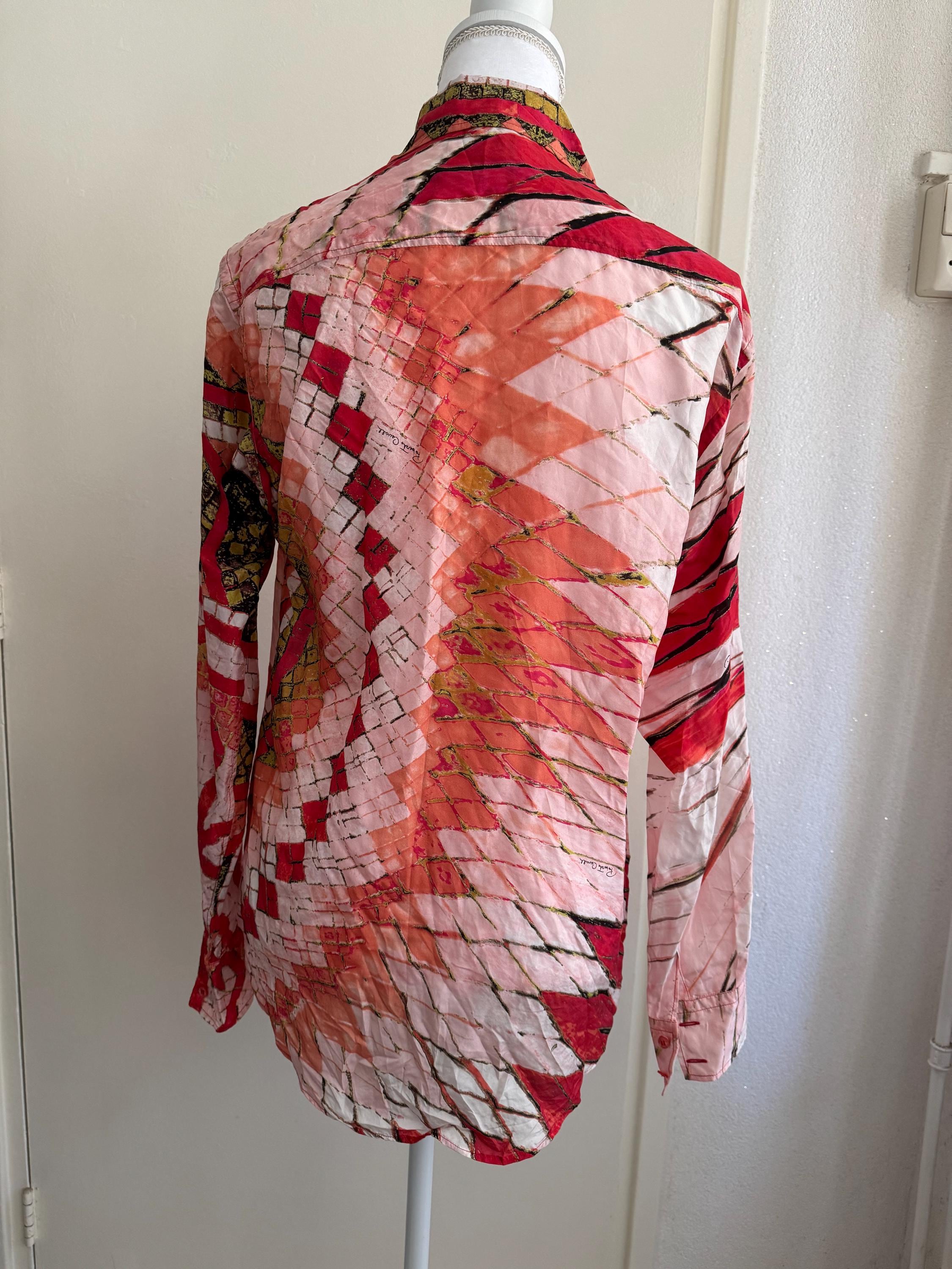 Vintage ROBERTO CAVALLI S/s 2004 Silk Blouse Multicolor
