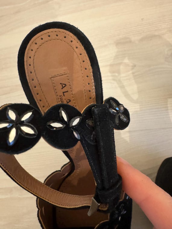 Sandales Lacets Alaïa Talon Très Haut 12,5 Cm - Cuir Noir - Taille 39.5 IT (UK 6.5) - Neuf Avec Boîte