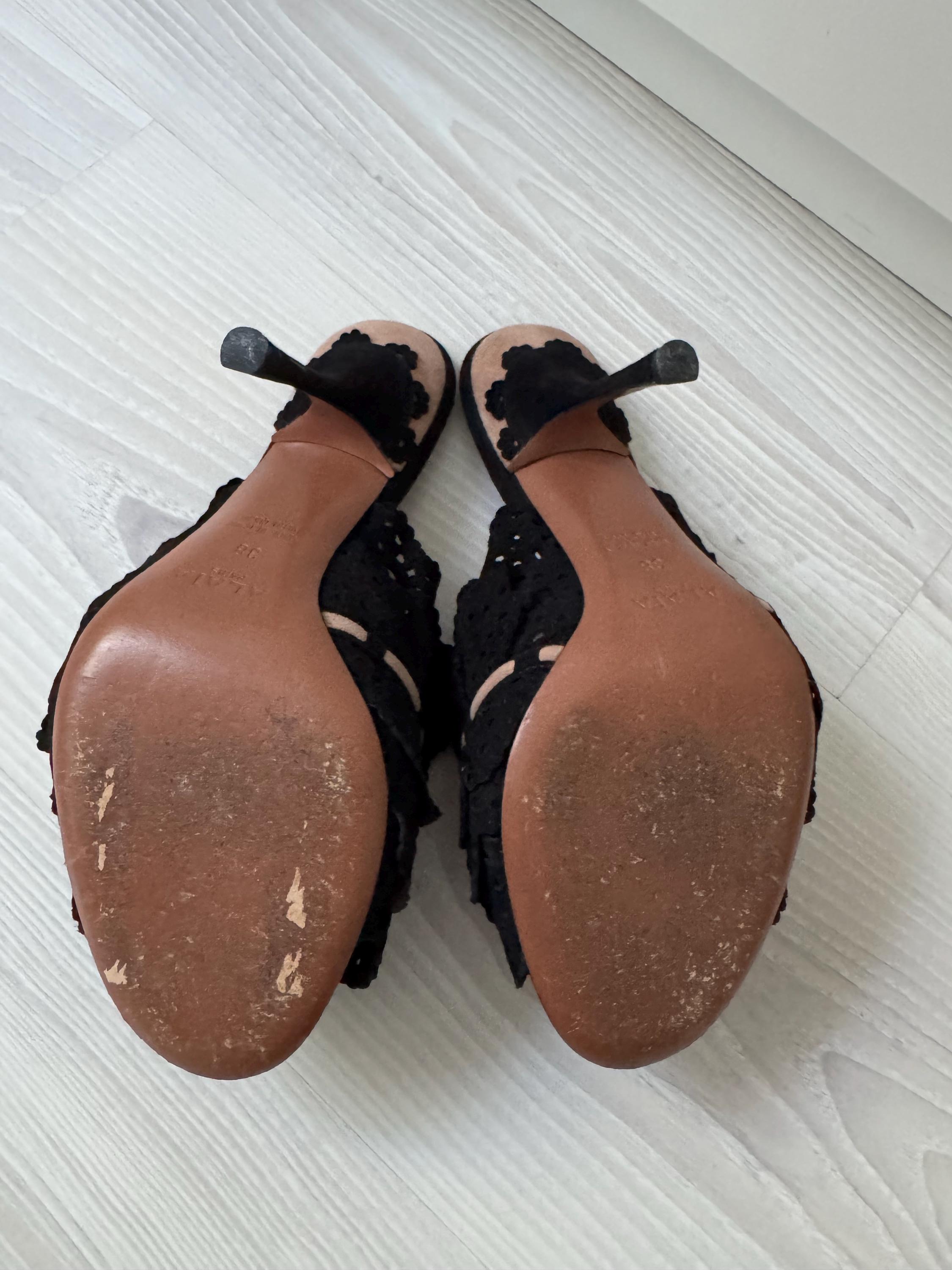 ヴィンテージ AZZEDINE ALAIA ミュール 38 アライア フリル サンダル