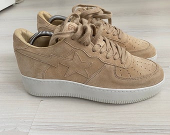 Ronnie Fieg FIEGSTA bapesta bape sneakers a bathing ape low top shoes beige suede 37 sand nike kith deadstock