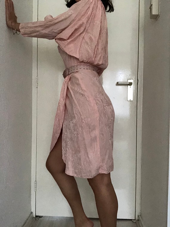 pink batwing dress