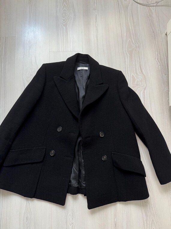 Vintage PRADA F/w 2009 Wool Jacket Coat Black Short Pleated Vintage PRADA F/w 2009 Wool Jacket Coat Black Short Pleated
