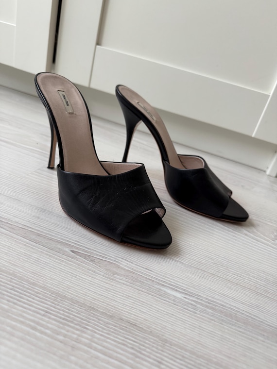 Archive miu miu mesh patent mules black Vintage MIU MIU
